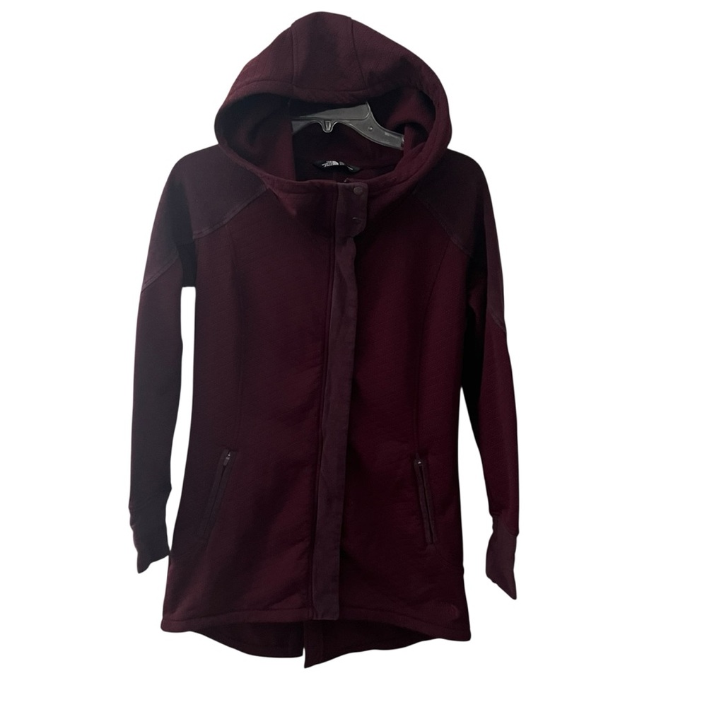 North Face Recover Up Quilted Hooded Jacket Small Petite Red Maroon